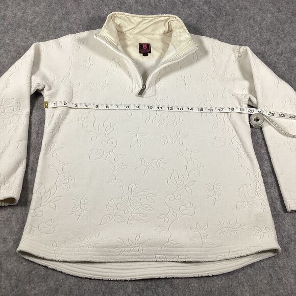 Gear For Sports Women’s Fleece Floral Cream 1/4 Zip Pullover Size Small Golf Top - Picture 16 of 16